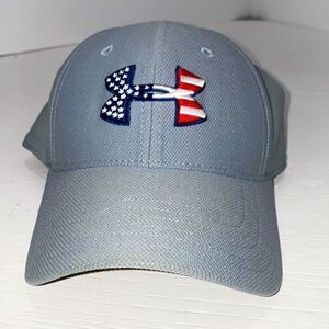 Under Armour Freedom Logo Fitted Hat S MD/LG Gray Stars & Stripes